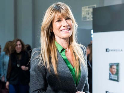Begoña Gómez, esposa de Pedro Sánchez, en la presentación del libro 'Tierra firme', el 11 de diciembre del año pasado.
